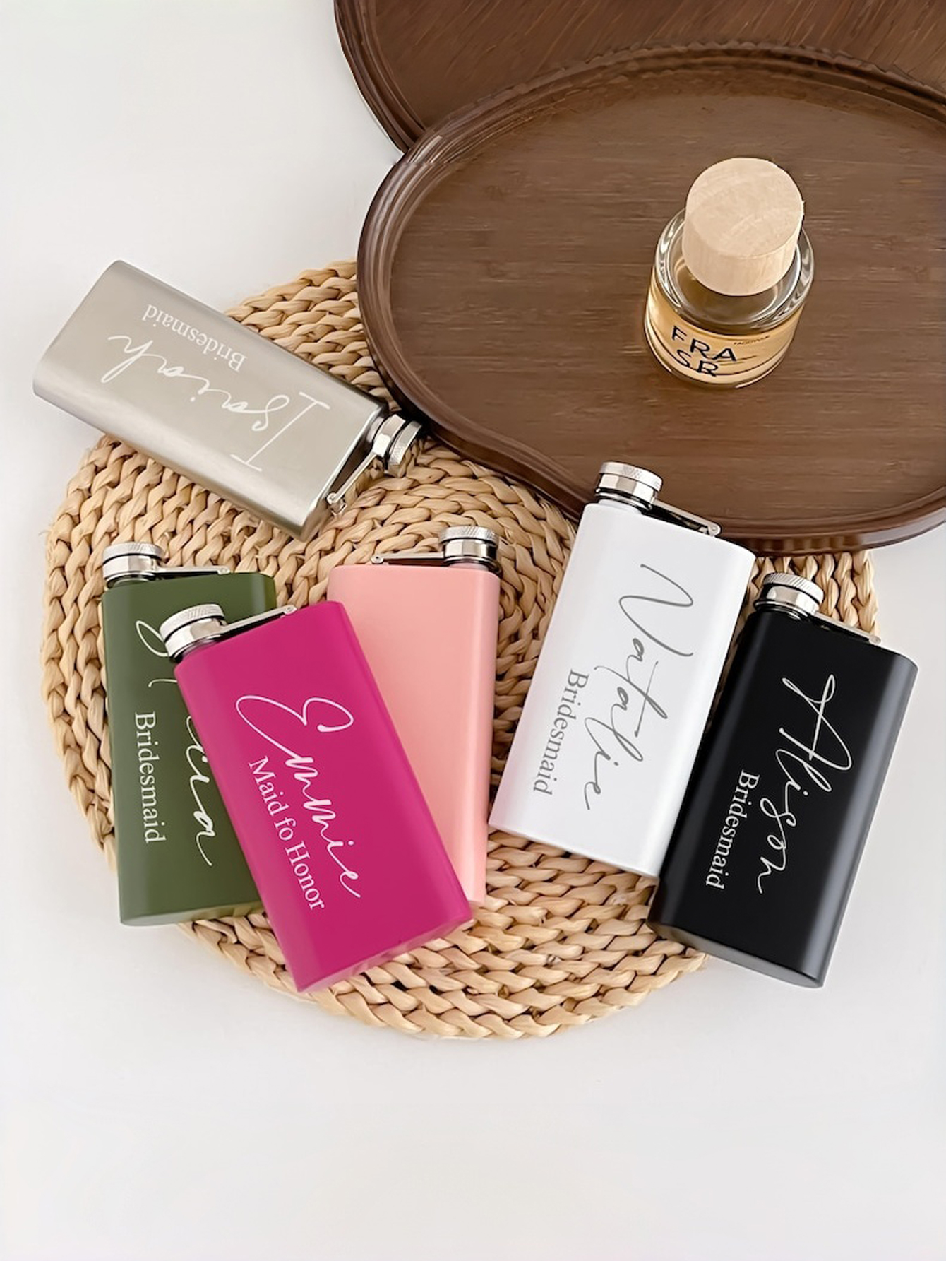 Personalized Bridesmaid Custom Whiskey Flask